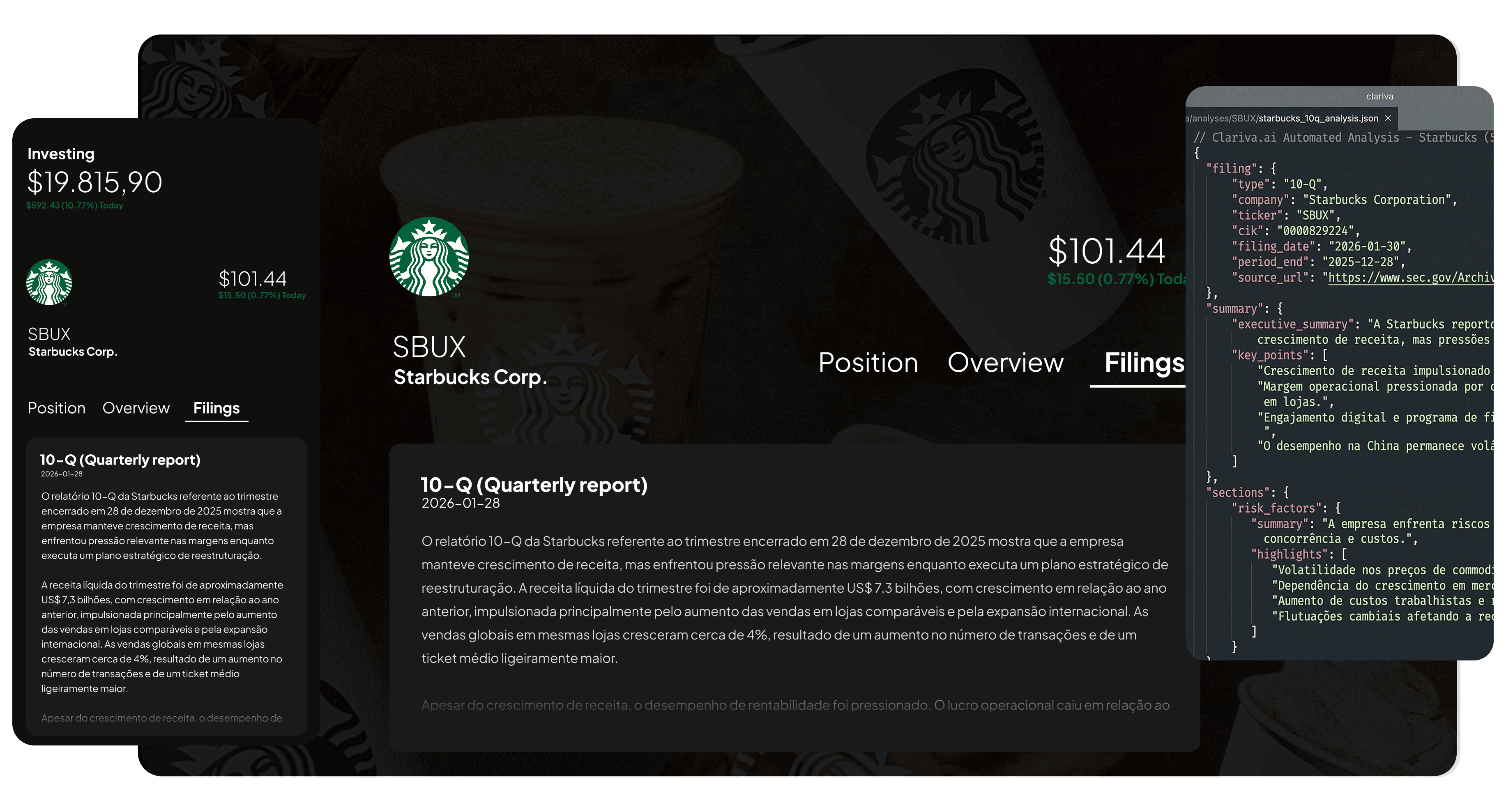 Interface do Sistema Clariva